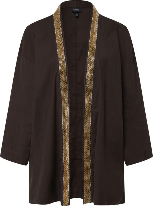 Actual product image Ulla Popken Open-Style Kimono with Beaded Trim (54)