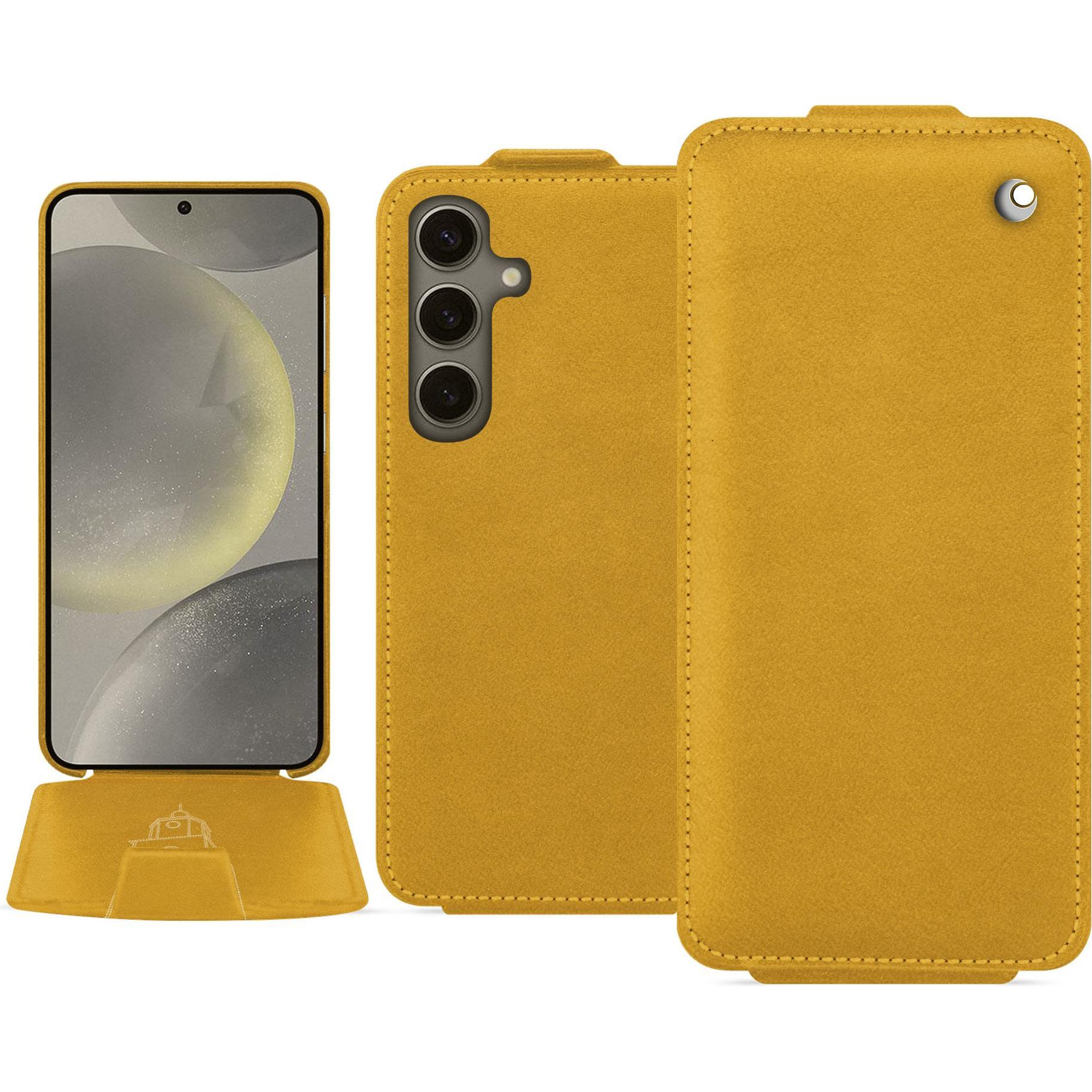 Thumbnail - Noreve Lederschutzhülle vertikal (Samsung Galaxy S24), Smartphone Hülle, Orange