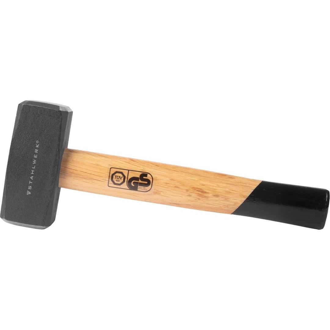 Stahlwerk, Hammer, Fäustel 2er Set 1000g 1500g Hammerkopf Plattenhammer aus Carbon-Stahl