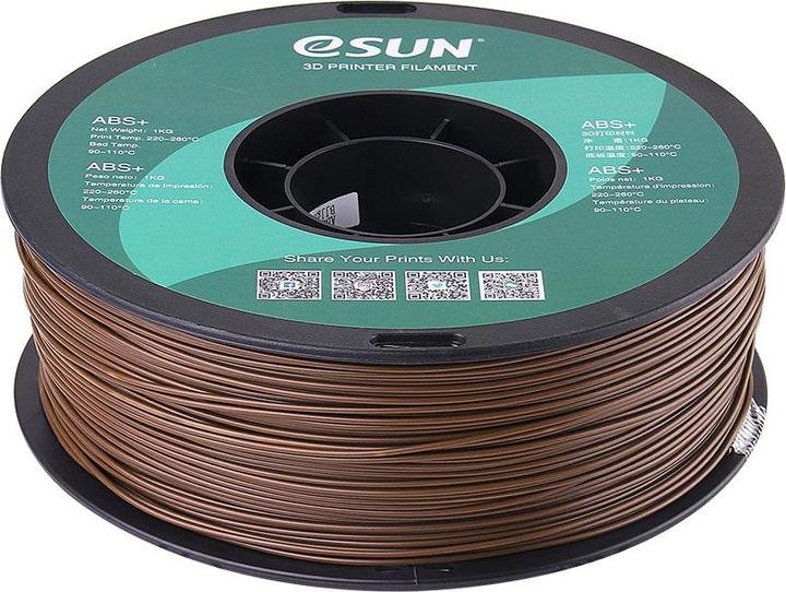 Productafbeelding eSUN ABS+ 1,75mm Bruin 1kg 3D Filament (ABS, 1.75 mm, 1000 g, Bruin)