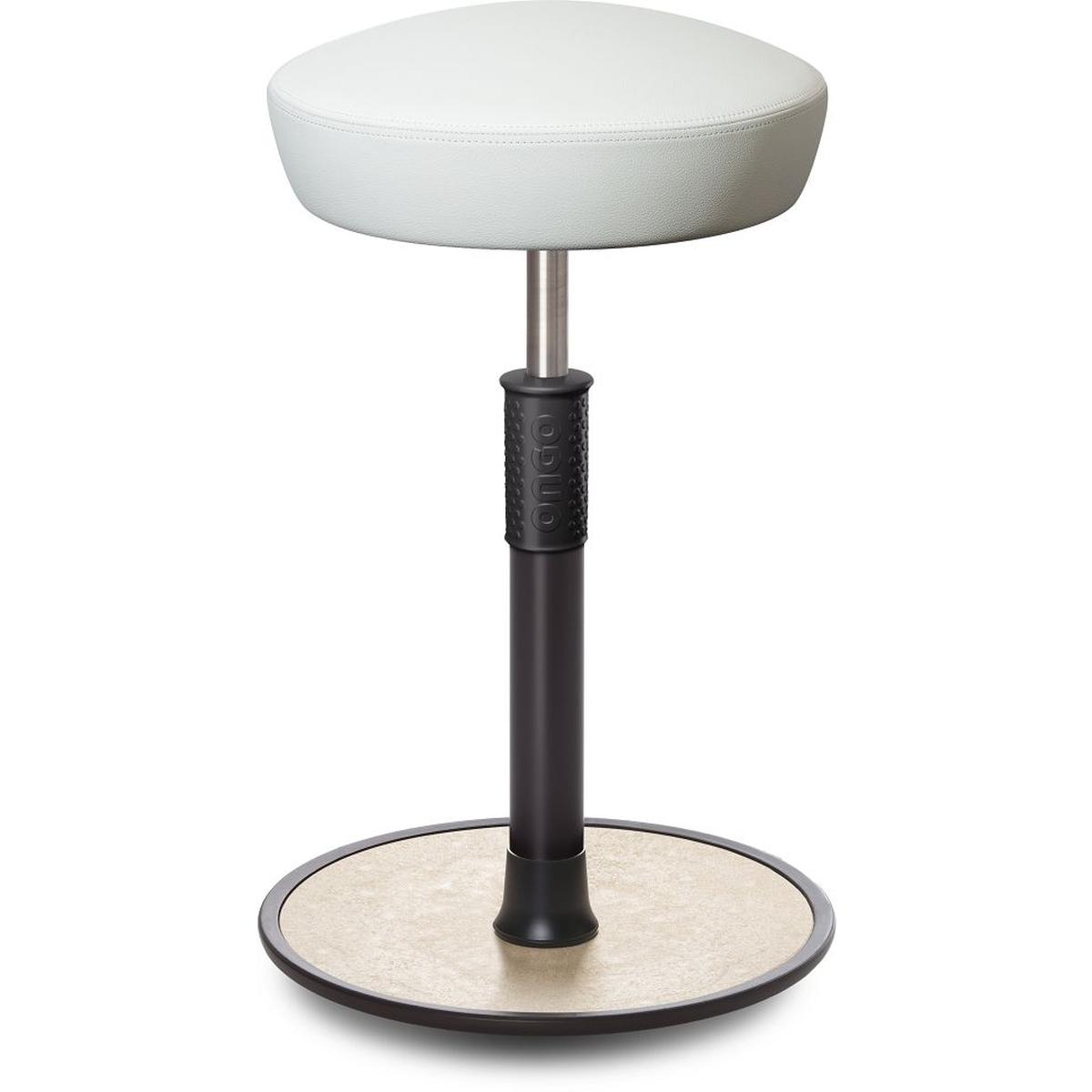 Ongo, Bürostuhl, Sitz- Stehhocker Free Tall Hutsitz Boxmark Leder Weiss schwarz /cremeweiss