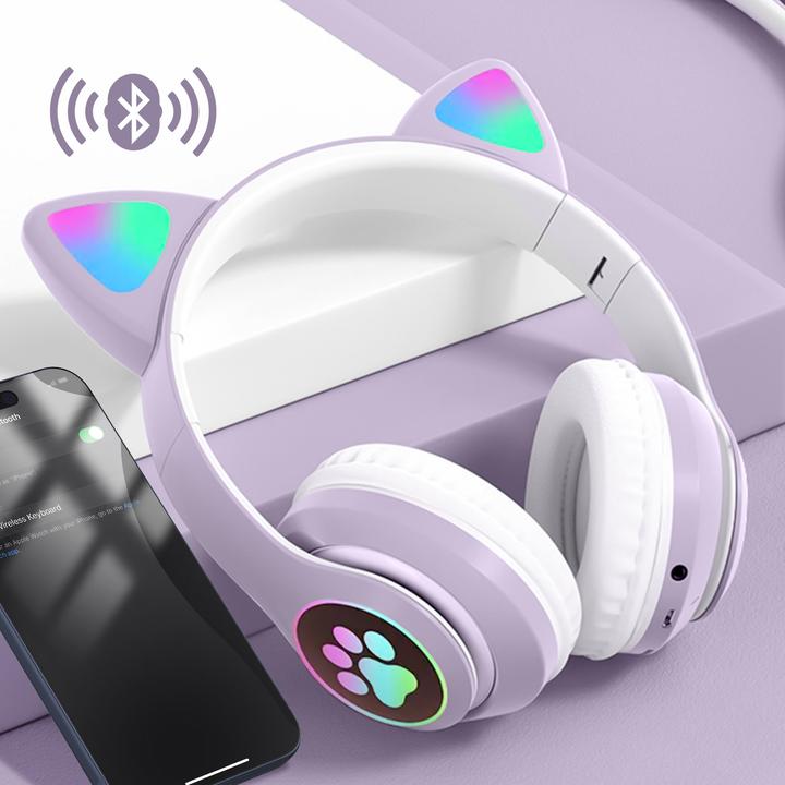 Produktbild Avizar Bluetooth Kinderkopfhörer Katzenohren