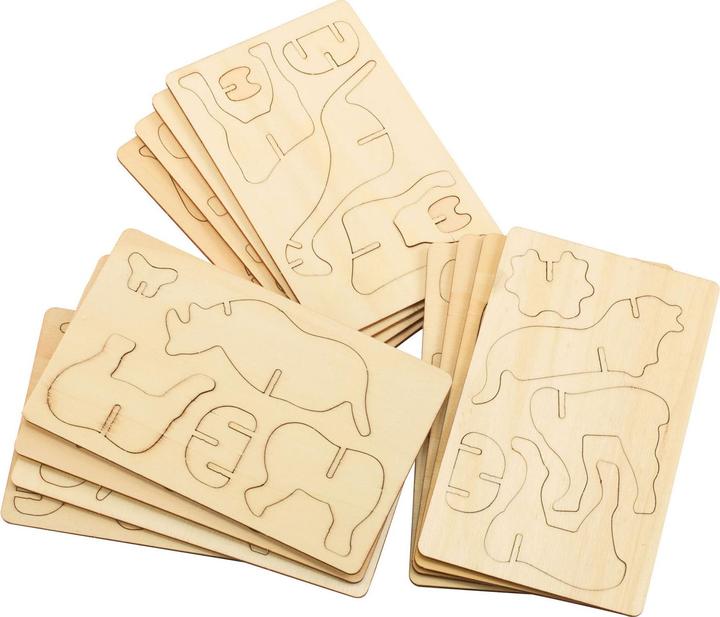 Actual product image Colorations Colours - Design and decorate your 3D wooden puzzle "Jungle animal".