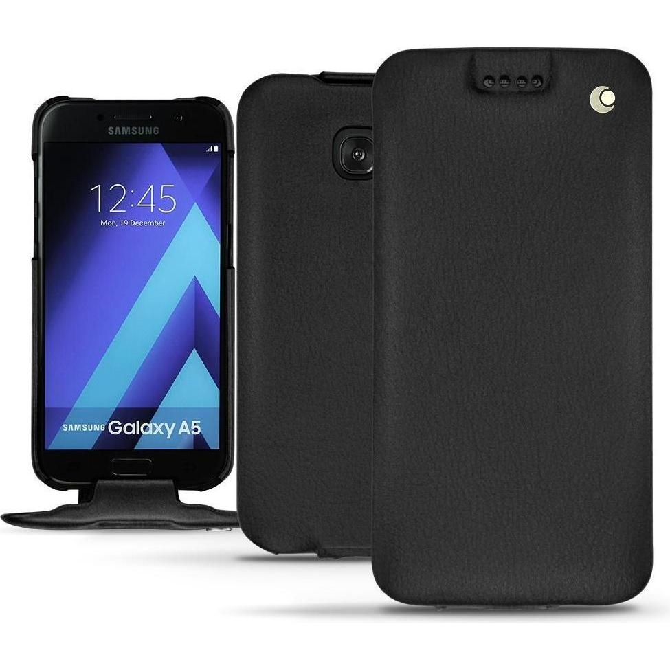 Noreve Lederschutzhülle vertikal (Samsung Galaxy A5 (2017)), Smartphone Hülle, Schwarz