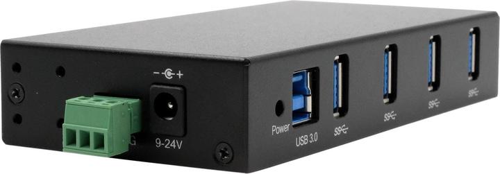 Actual product image Exsys 4 port USB 3.2 Gen 1 HUB metal case, incl power supply 12V/2A, USB 3.0 cable, di (USB-B, 4 ports)