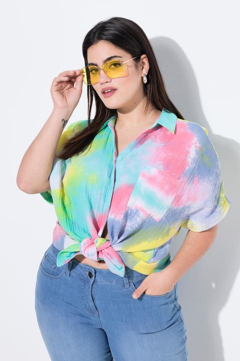 Produktbild Angel of Style Bluse, Boxy Fit, Musselin, Batik-Muster (42)