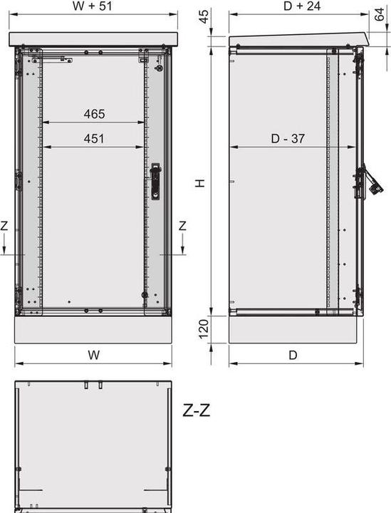Actual product image Schroff COM ECL 1200H700B600T SOCKEL (25 RU)