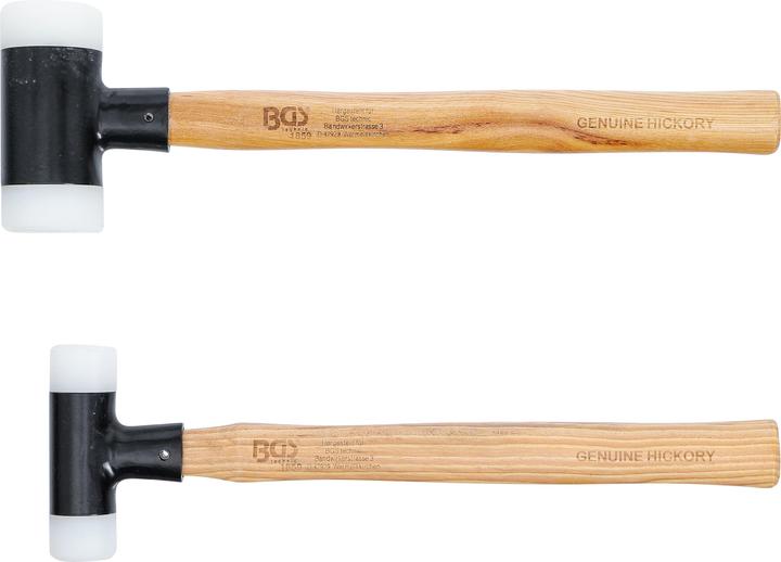 Produktbild BGS Schonhammer-Satz | Hickory-Stiel | rückschlagfrei | Ø 30 / 45 mm | 300 / 550 g | 2-tlg. (1068 g)