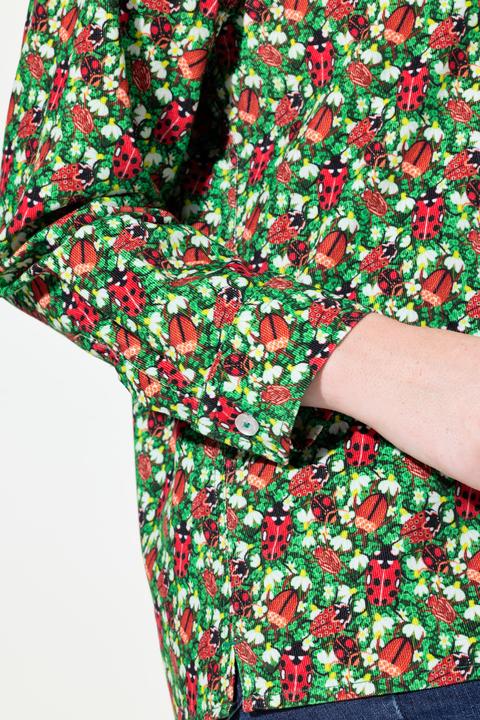 Actual product image Ulla Popken Floral Print Long Sleeve Corduroy Blouse (62)
