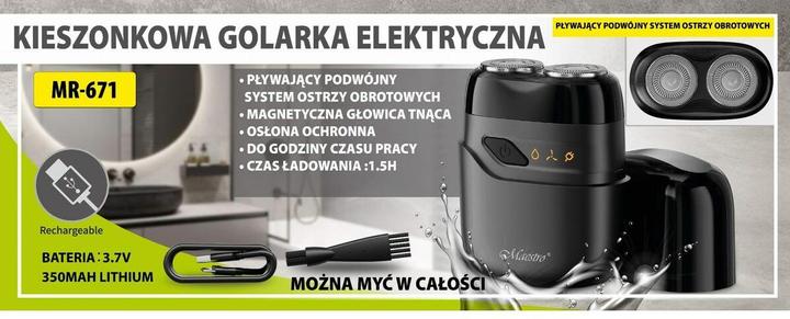 Actual product image Maestro Golarka elektryczna podróżna USB MR-671
