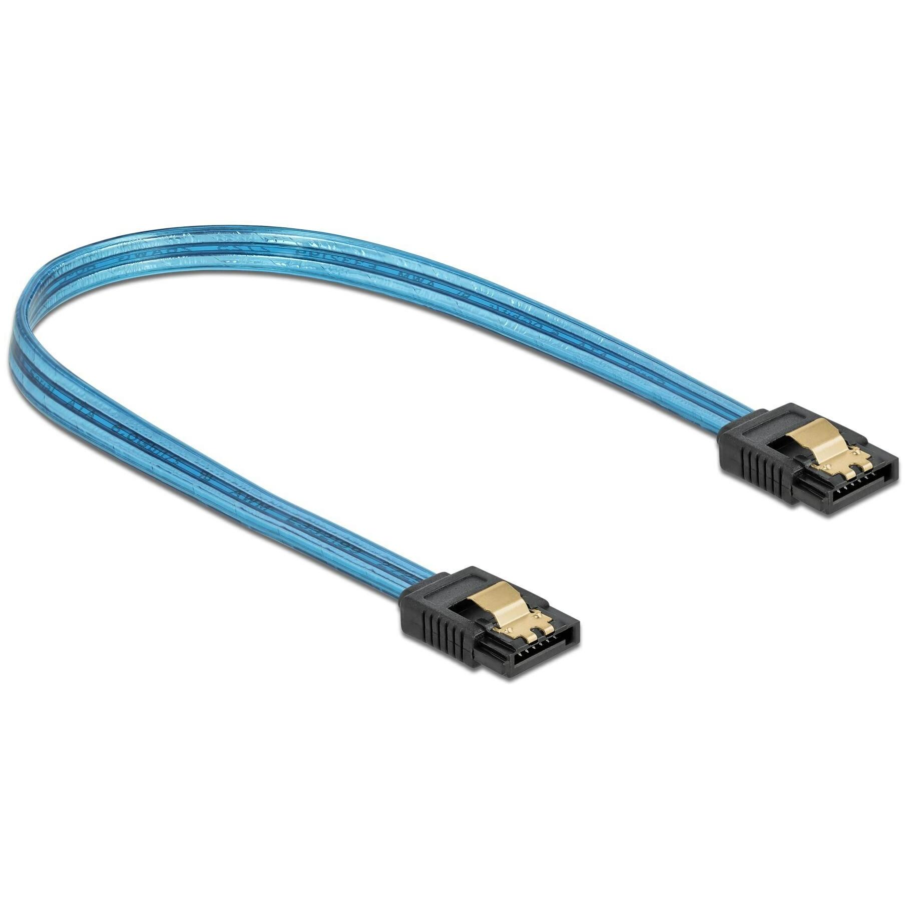 Delock SATA-Kabel UV Leuchteffekt blau 0.2 m, Interne Kabel (PC)