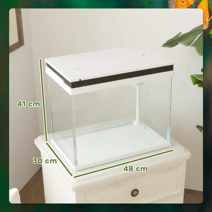 Image du produit PawHut Aquarium Glas, ABS Weiss (41 l)