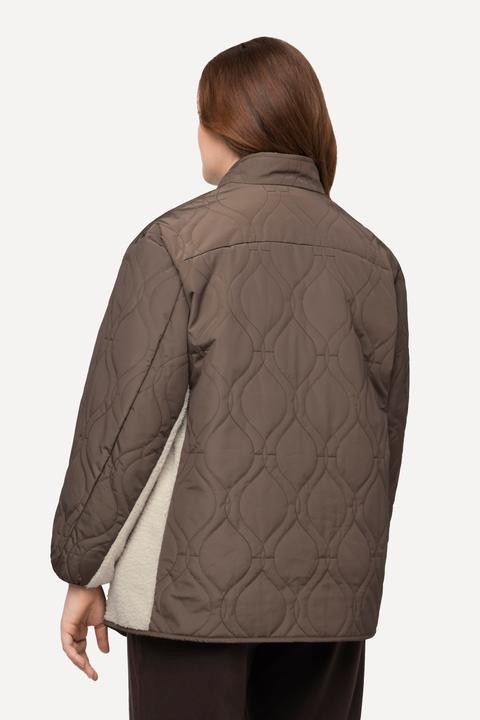 Produktbild Ulla Popken Wendejacke, Stepp/Teddyfleece, Stekragen, recycelt (46, 48)