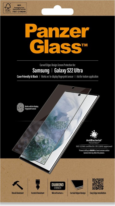 Actual product image PanzerGlass Case Friendly (1 Piece, Samsung Galaxy S22 Ultra)