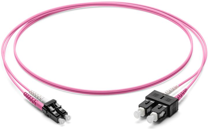 Produktbild Corning Glasfaser Patchkabel 2x 2.0 mm - Multimode Duplex: LC PC Duplex auf SC PC Duplex, 1m (Violet (1 m)