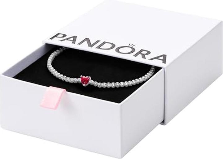 Produktbild Pandora Rotes Funkelndes Herz Tennisarmband (20 cm, Sterling Silber 925)
