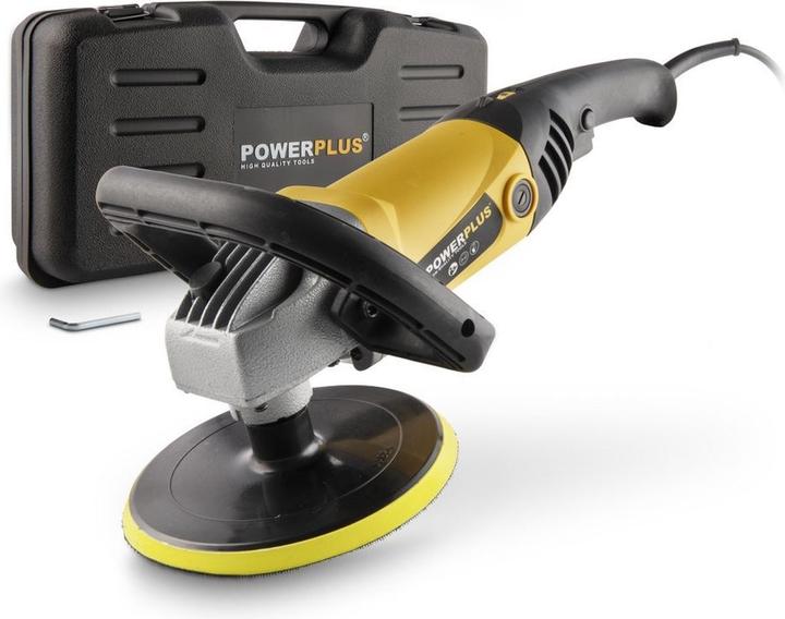 Image du produit Powerplus Polisseuse d'angle 1200W Ø 180mm - 7 Acc. (Polisseuse excentrique, 1200 W)