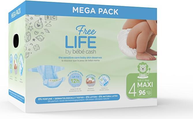 Produktbild Ontex BBCash Freelife Maxi 7 - 18 kg (Gr. M, Tragepack, 48 Stück)