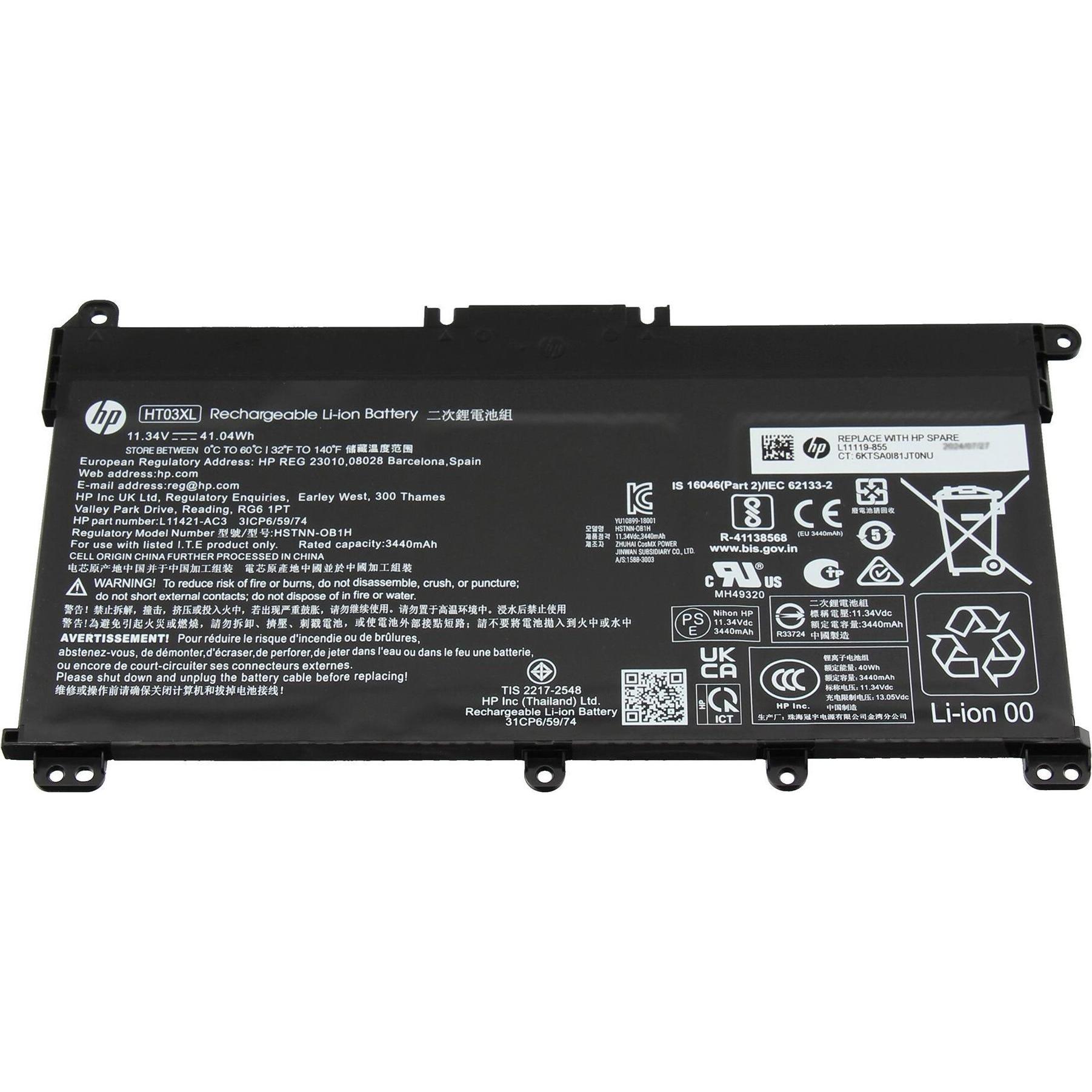 HP L11421-1C2 (3 Zellen, 3420 mAh), Notebook Akku