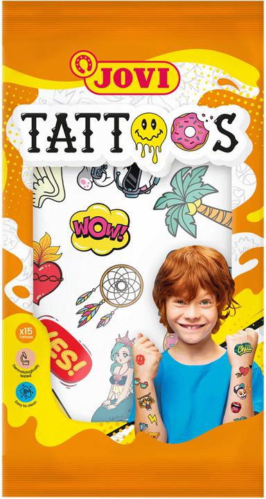 Actual product image Jovi Temporary Tattoos display with 24 units assorted