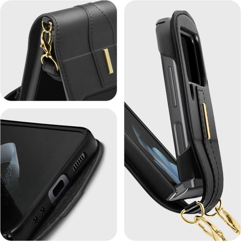 Spigen Sigen LIENAR CALIN GALAXY MIT 4 BLACK FLIP (Samsung Galaxy Z Flip4), Smartphone Hülle, Schwarz