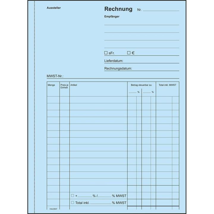 Produktbild Favorit Durchschreibebuch Rechnungen mit Selbstdurchschreibepapier (100 x)