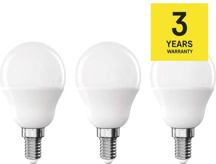 Actual product image Emos LED lamp Classic Mini Globe / E14 / 4.2 W (40 W) / 470 lm / Neutral white (E14, 470 lm, 3 x)