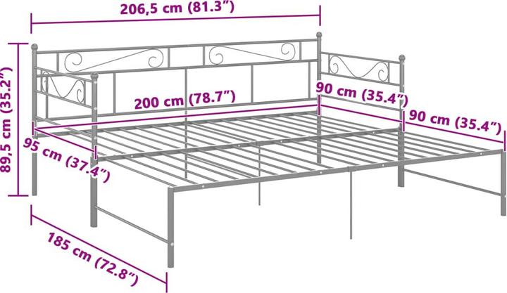 Image du produit vidaXL Schlafsofa-Gestell (90 x 200 cm)