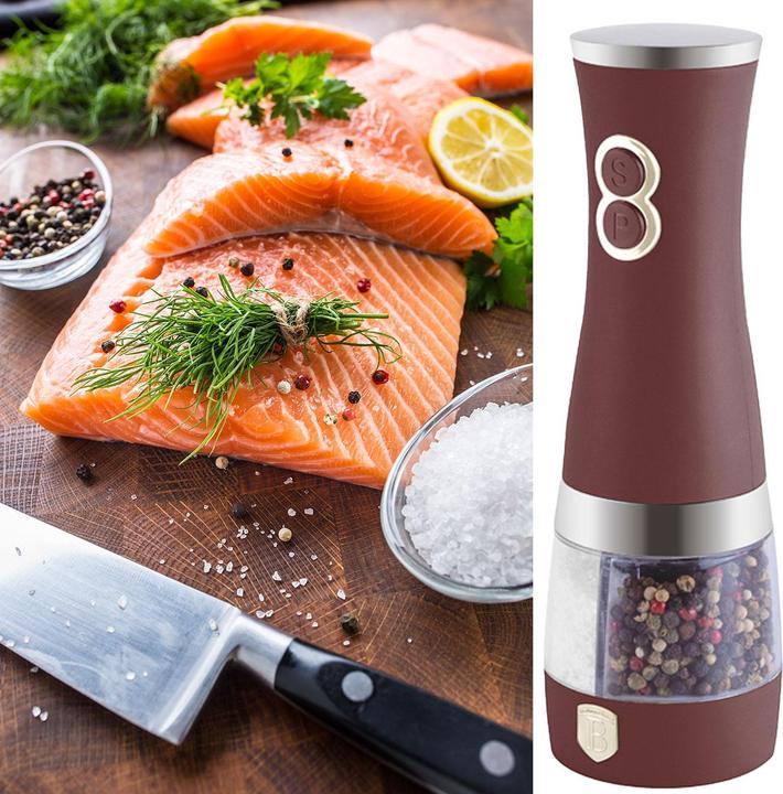 Actual product image BerlingerHaus Elektrische 2in1-Salz & Pfeffermühle, bordeaux (Pepper, Salt, Various spices)