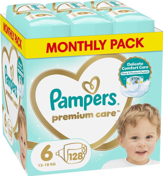 Produktbild Pampers Premium Care Diaper MSB S6 128CT (Gr. 6, 128 Stück)