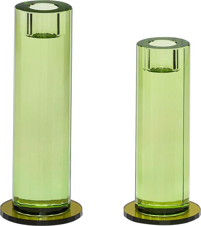 Hübsch Cut Kerzenständer Grün (2er Set)