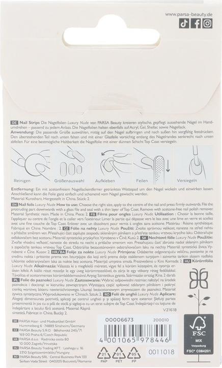 Image du produit Parsa Beauty Nagelfolien Nude mit Gold-Sprenkeln - Luxury Nude