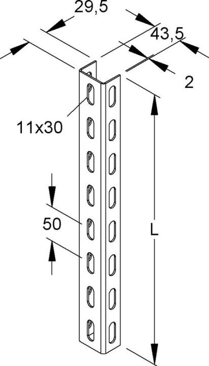 Actual product image Niedax U-profile (300 mm, 30 mm, 2 mm)