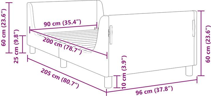 Image du produit vidaXL Moderner Bettrahmen (90 x 200 cm)
