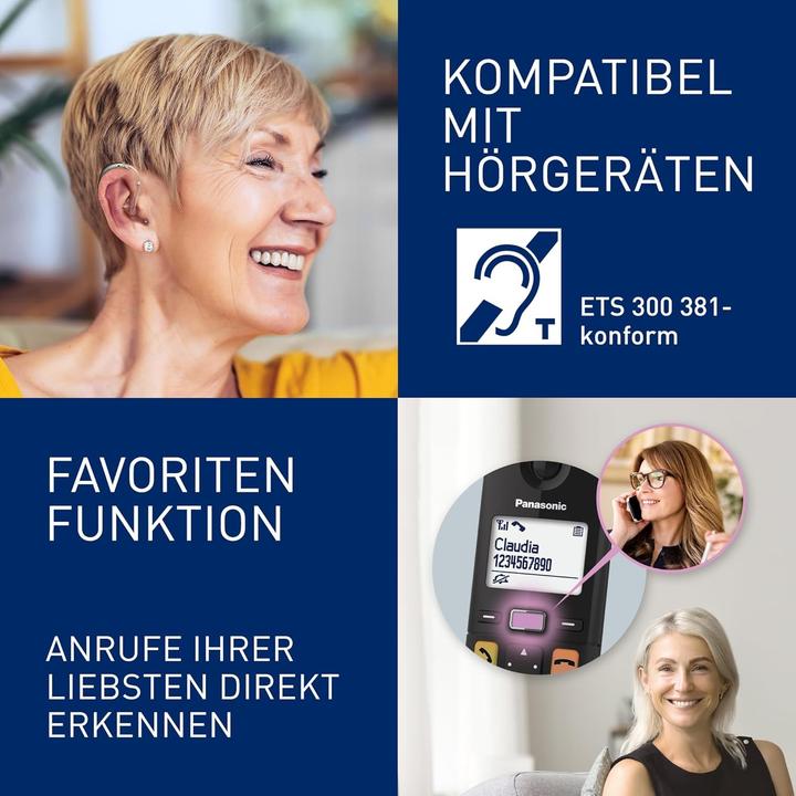 Produktbild Panasonic DECT KX-TGU132EXB Duo Zwart