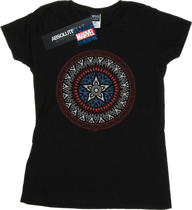 Actual product image Womens/Ladies Captain America Ornamental Shield Cotton T-Shirt (S)