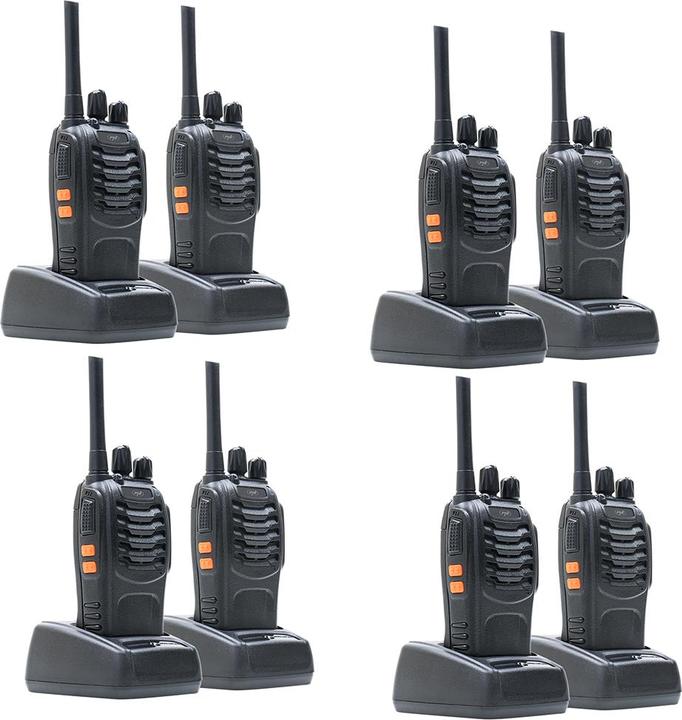 Actual product image PNI Pack of 8 PMR R40 PRO portable radios, batteries, chargers and headphones included (10 km)