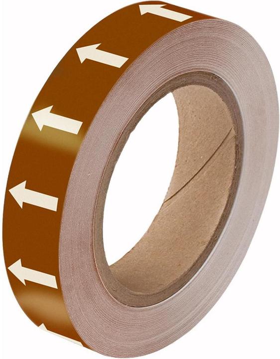 Actual product image Brady Marking tape with directional arrows, 25mm x 33m, brown / white