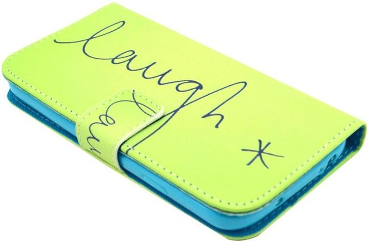 Produktbild König Design Handyhülle Tasche für Handy Samsung Galaxy S4 Schriftzug Laugh / Lachen Grün (Samsung Galaxy S4)
