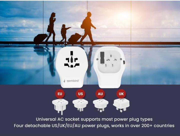 Produktbild Gembird Universeller Reiseadapter mit 4 abnehmbaren Steckern