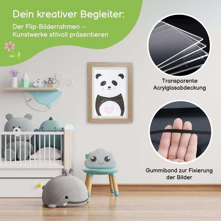 Immagine prodotto Hermex Bilderrahmen Flip Fotorahmen A4 Kunstrahmen Bildhalter Wandrahmen (A4)