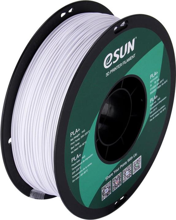 Produktbild eSUN PLA+ Kaltweiss 1.75mm 1Kg (PLA+, 1.75 mm, 1000 g, Weiss)