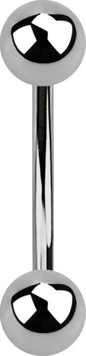 Image du produit Star Piercing Micro banane argentée avec deux boules (sans laiton, Titane)