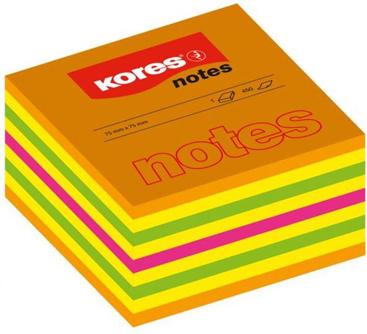 Image du produit Kores Notes repositionnables Cube Spring (50x50mm), multicolore (75 x 75 mm)