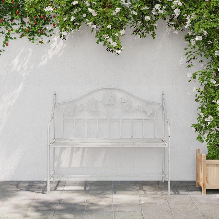 Actual product image vidaXL Garden Bench Metal 104 X 52.5 X 89 Cm Robust And Durable