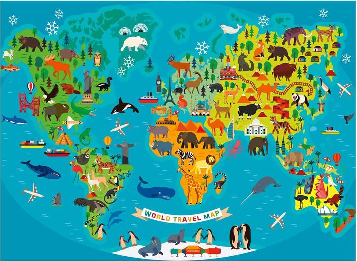 Actual product image Ravensburger Animals world map (150 pieces)