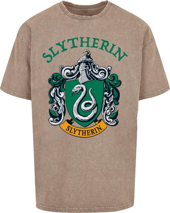 Produktbild Absolute Cult Harry Potter - Slytherin Crest Acid Washed Oversized Tee - 114897 (3XL)