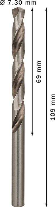 Immagine prodotto Bosch Professional Zubehör Punta PRO Metal HSS-G, 7,3 x 69 x 109 mm (7,3 mm)