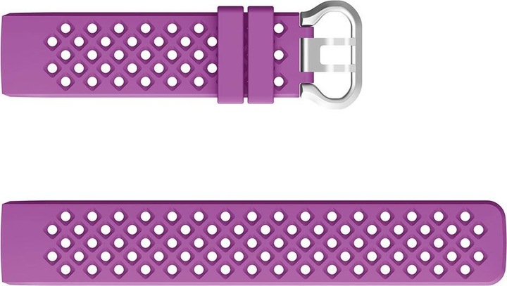 Actual product image Cover-Discount Fitbit Charge - silicone sports bracelet perforated purple (Silicone, Charge 4, Charge 3)