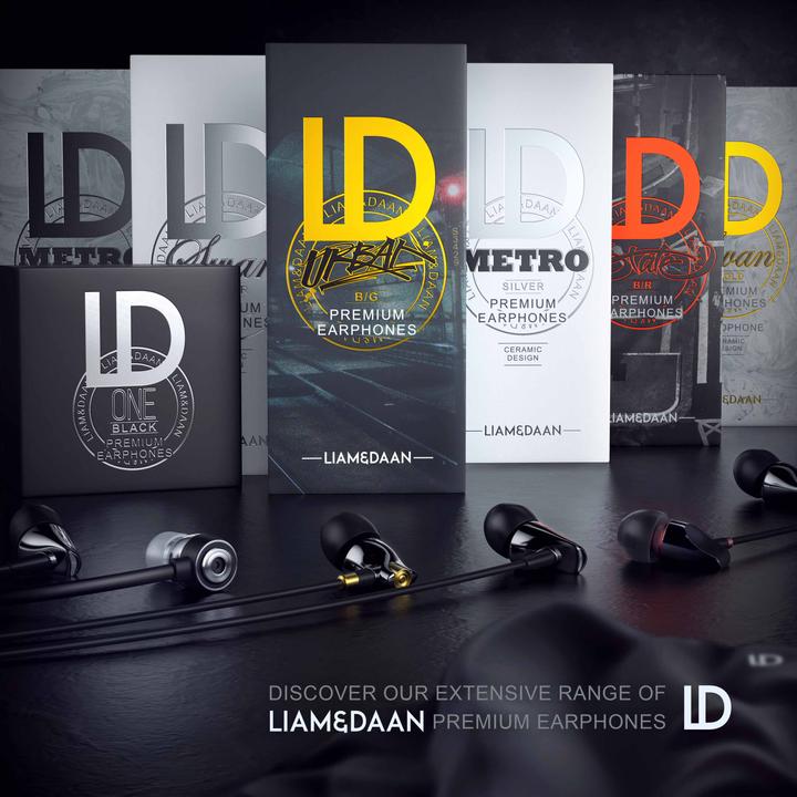 Actual product image Liam & Daan In-Ear headphones, ceramic "Urban" InEar Earphone, 8mm driver, aramid cable (NC, Cable)